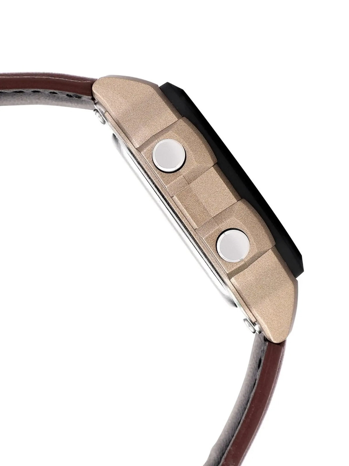 Casio AE-1200 World Time Digital Watch – Brown Leather Strap, 10-Year Battery, Water-Resistant